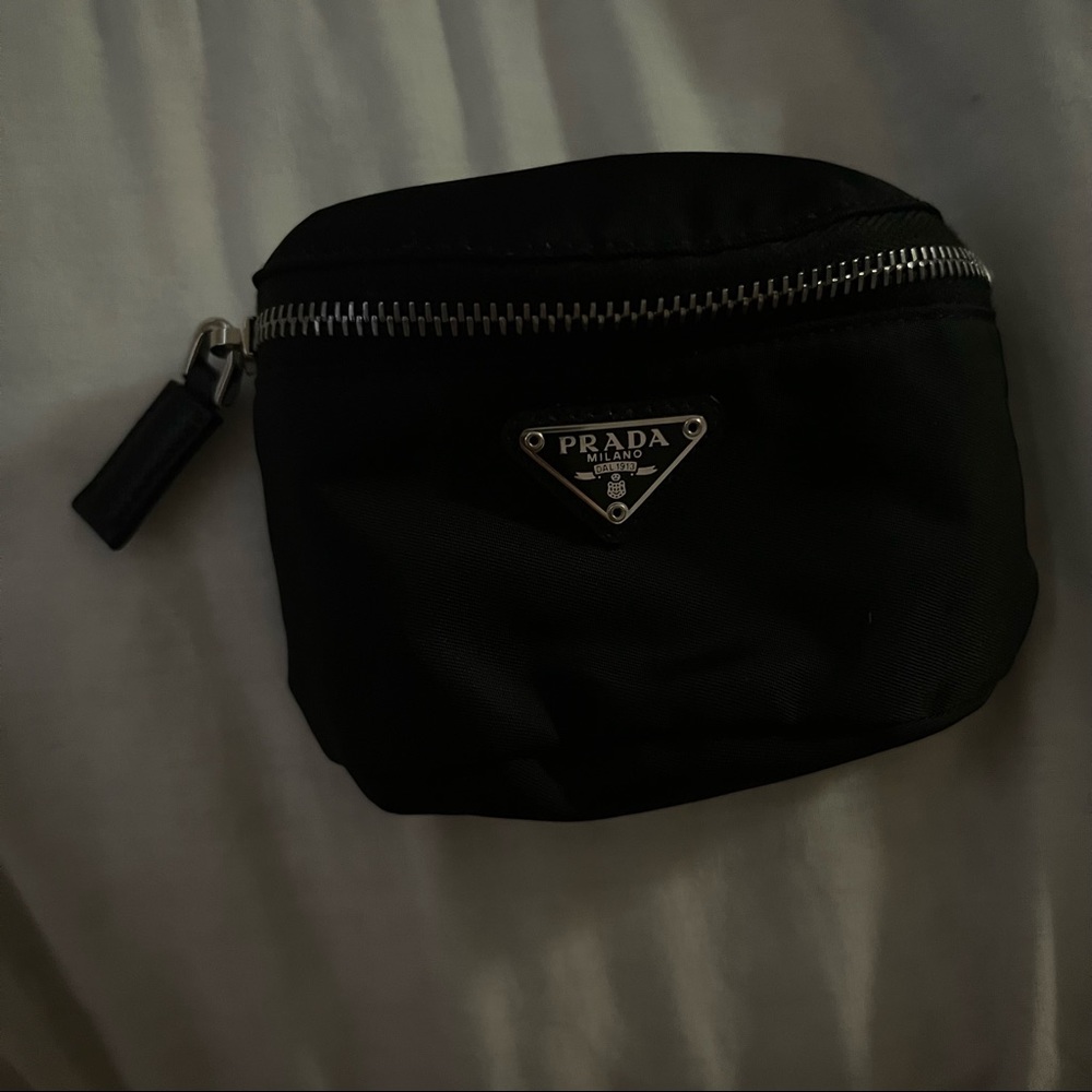 Prada nylon wrist pouch black